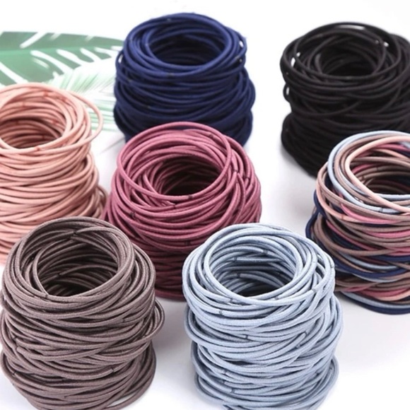 100pcs Elastic Rubber Girl Hair Ties Band Rope Ponytail Holder Fashion Scrunchie - Picture 2 of 5